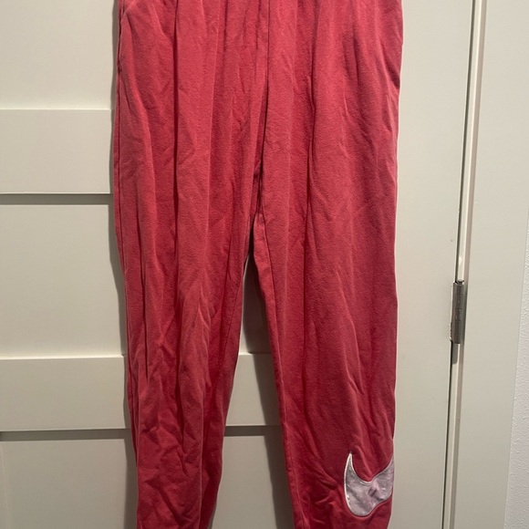 Nike Pink Sweatpants with Nike Swoosh Velour Logo - Picture 11 of 12